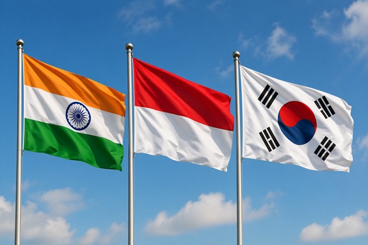India, Indonesia, Corea del Sud